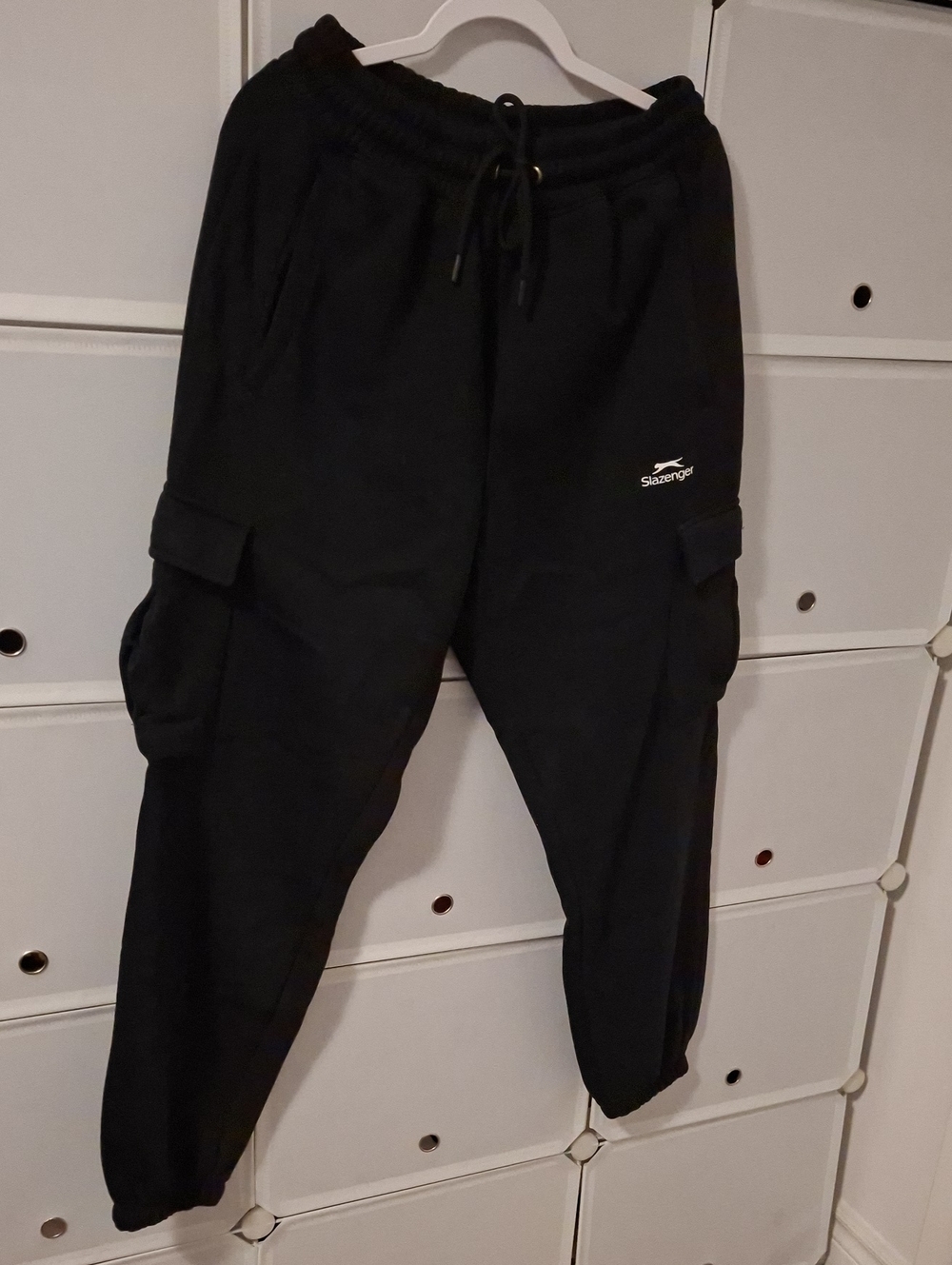 Slazenger Black Men’s Cargo Sweatpants with Drawstring